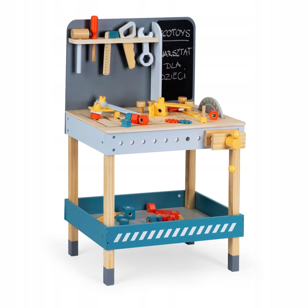 TOY WOODEN WORKSHOP WITH TOOLS - 47 EL. ECOTOYS