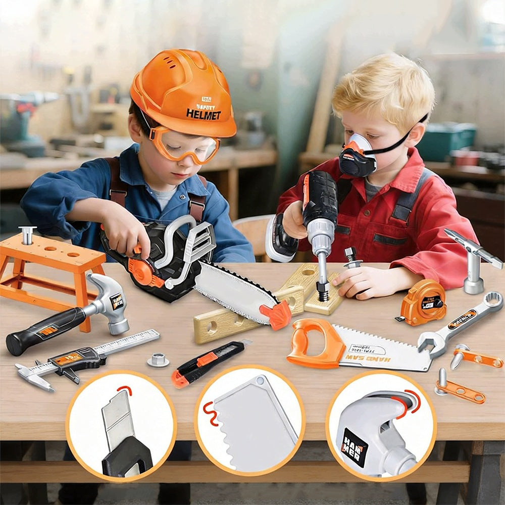 TOYS TOOLS ELECTRIC SAW AND DRILL FOR CHILDREN 3+ 32 ELEMENTS Packaging status original
