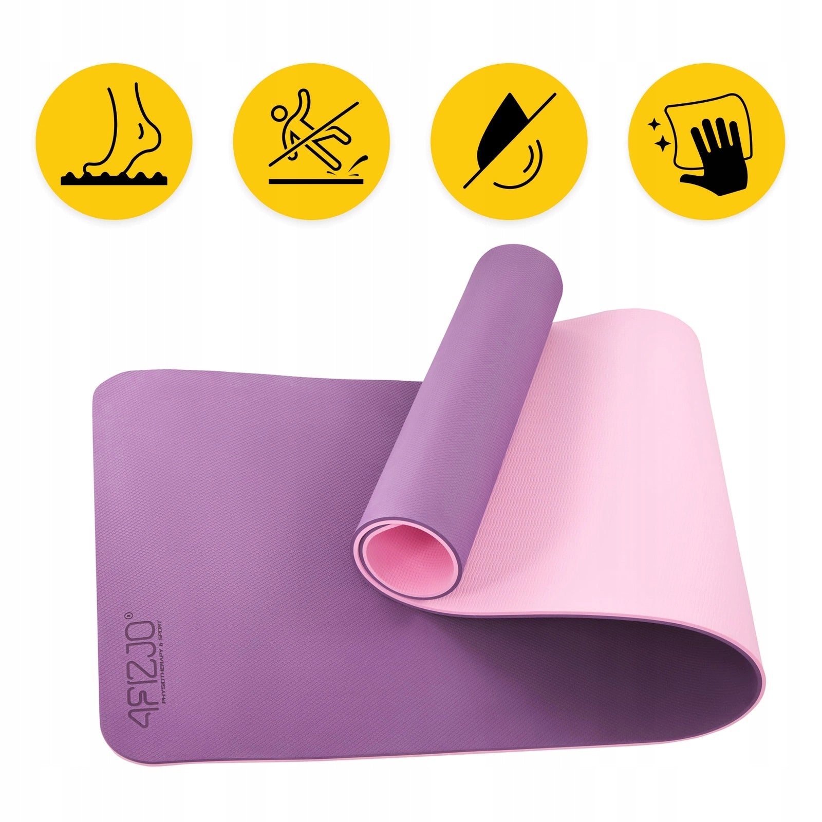 TPE EXERCISE MAT non-slip 4FIZJO 180x60x0,6 cm 4FIZJO purple Manufacturer code mata do jogi 4fizjo 6 mm