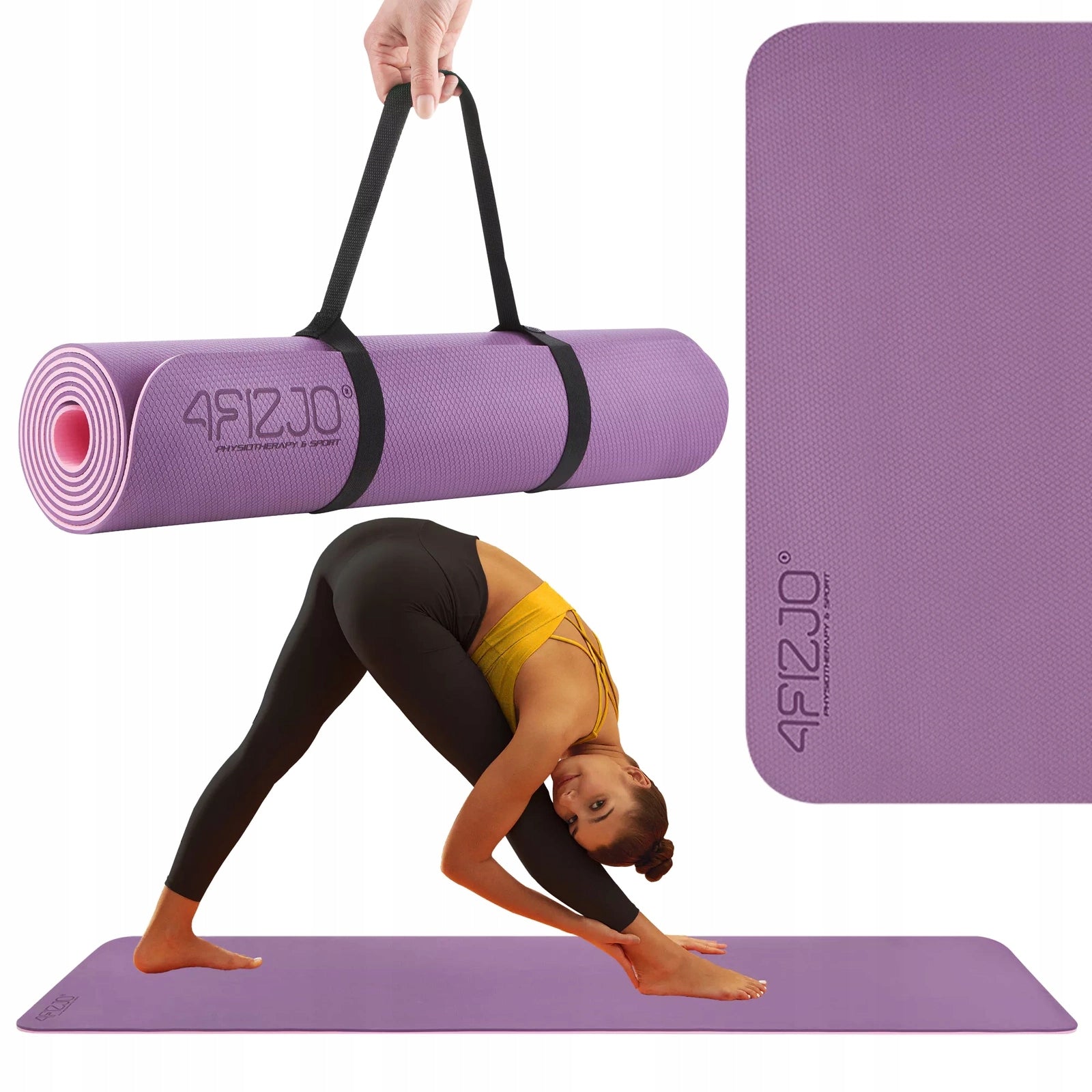 TPE EXERCISE MAT non-slip 4FIZJO 180x60x0,6 cm 4FIZJO purple Packaging status original