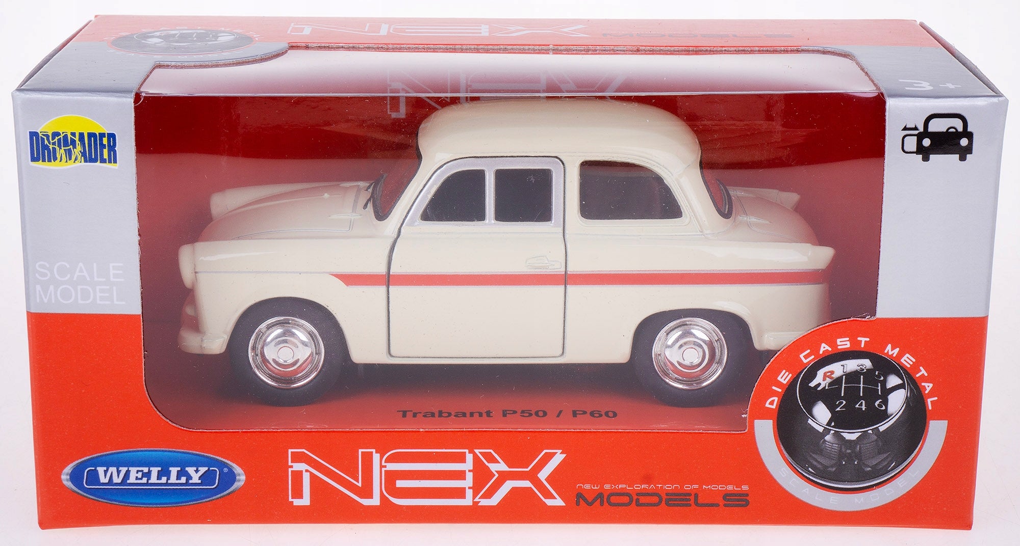 TRABANT P50 / P60 METAL MODEL WELLY 1:34-39 CREAM Packaging status original