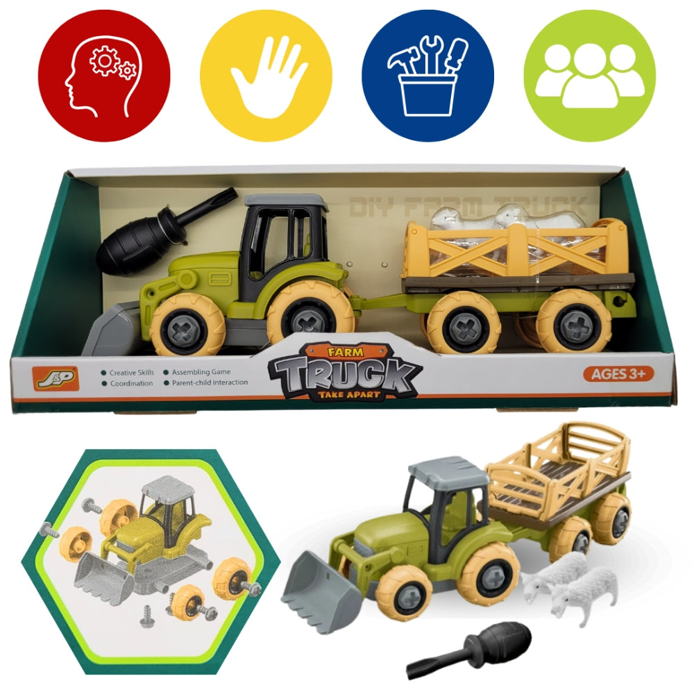 TRACTOR EKO for TWISTING with trailer and animals UNSCREWABLE SCREWDRIVER Packaging status original
