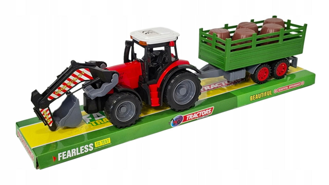 TRACTOR WITH FRONT LOADER AND TRANSPORT TRAILER 45CM