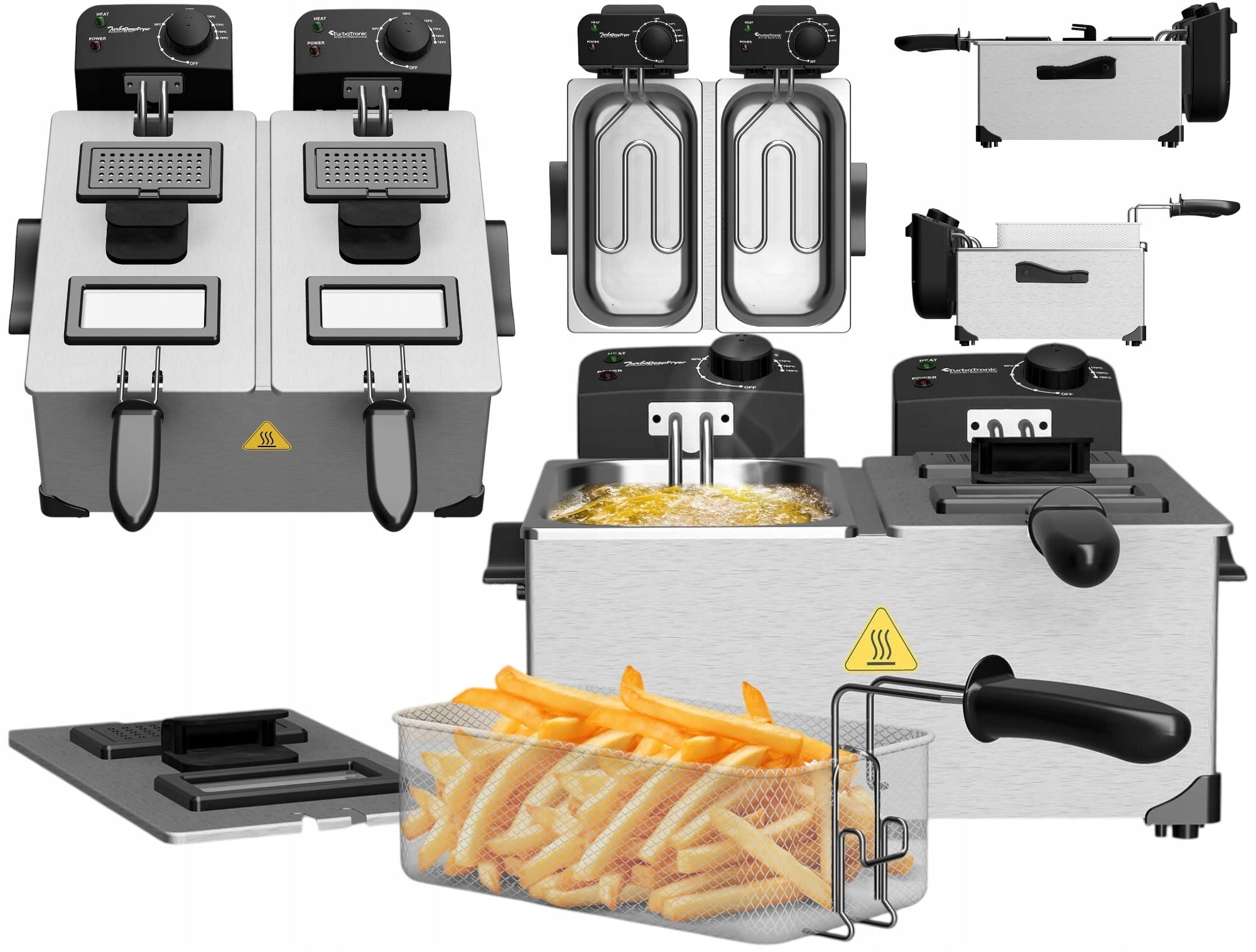 TRADITIONAL AIR FRYER DOUBLE OIL FRYER 3600W 2x3L