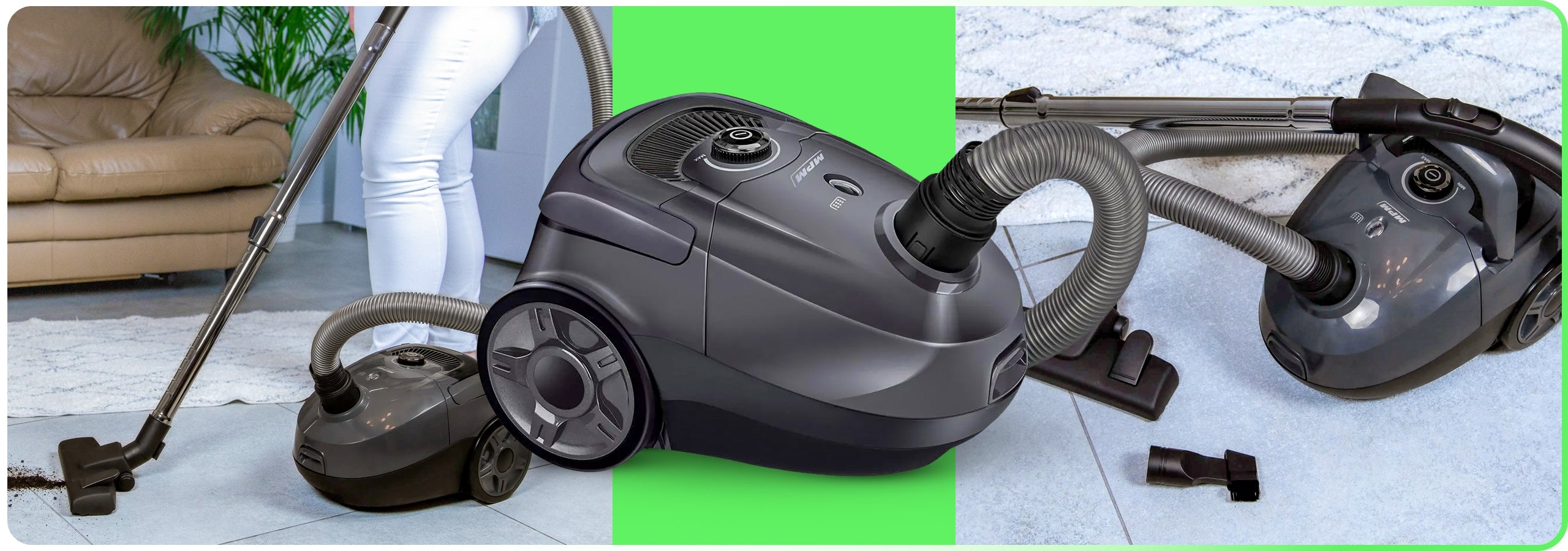 TRADITIONAL BAGGED VACUUM CLEANER MPM MOD-52 INDUSTRIAL POWERFUL 850W HEPA Power rating 850 W