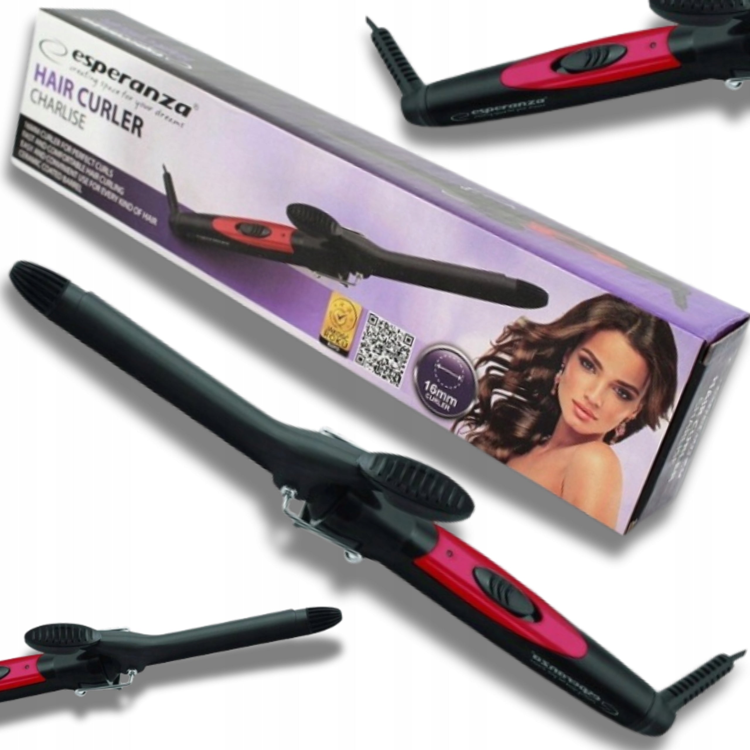 TRADITIONAL CERAMIC CURLING IRON FOR CURLING HAIR STRONG 16MM Manufacturer code LOKÓWKA TRADYCYJNA DO WŁOSÓW LOKÓW CERAMICZNA