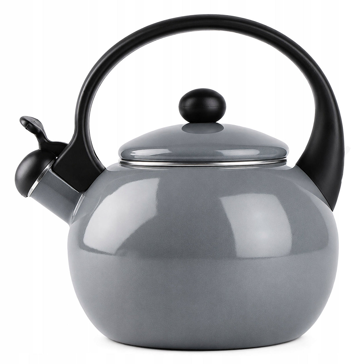 TRADITIONAL ENAMEL KETTLE WITH WHISTLE JANOSIK GAS INDUCTION GREY 2,2L