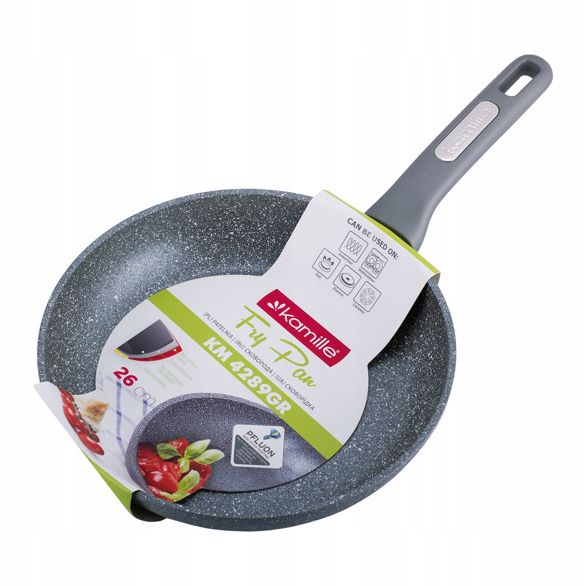 TRADITIONAL GRANITE PAN THICK SOLID 26 CM GAS INDUCTION KAMILLE Brand Kamille