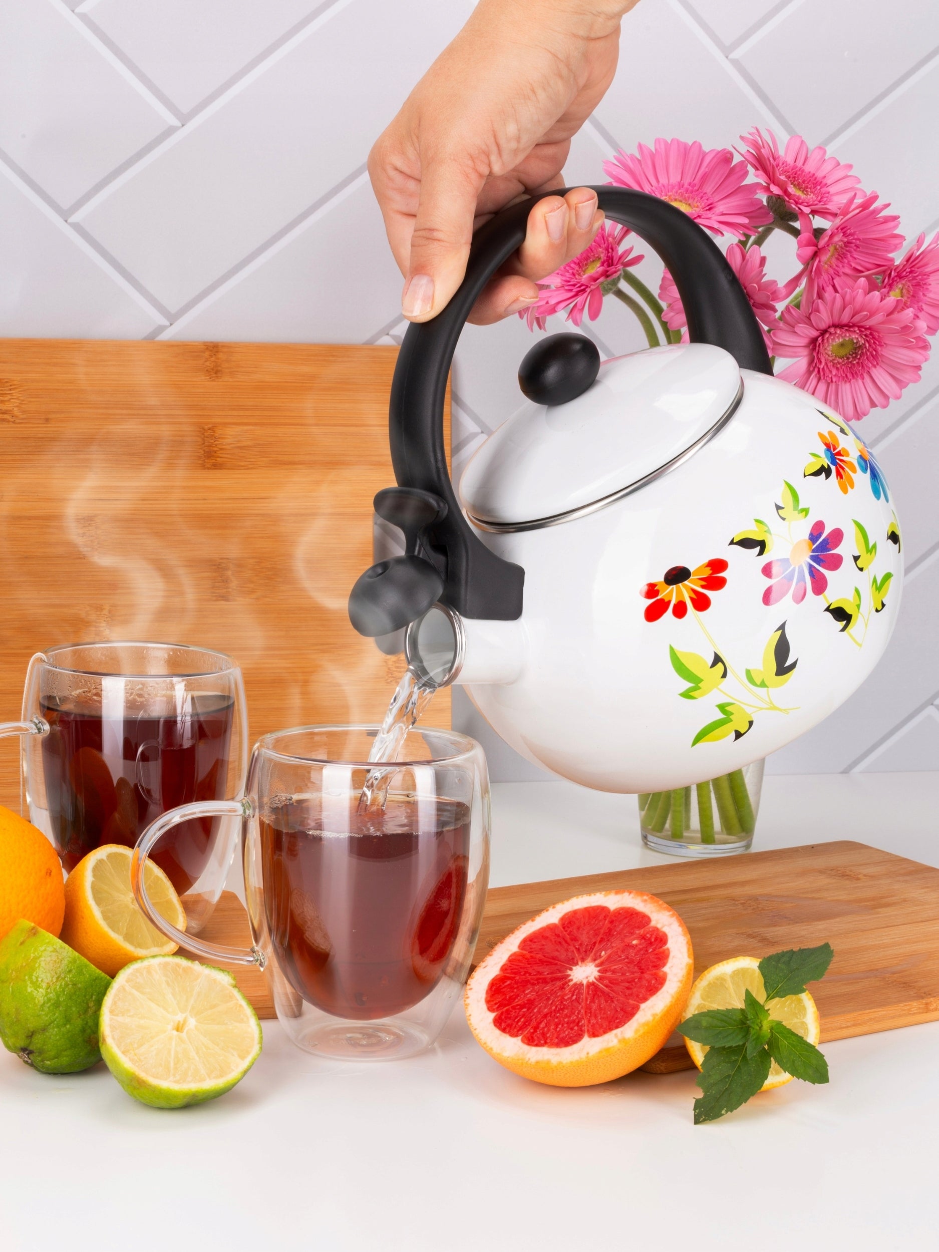TRADITIONAL KETTLE ENAMEL GAS INDUCTION stainless steel 2,2 L KAMILLE Manufacturer code KM1030