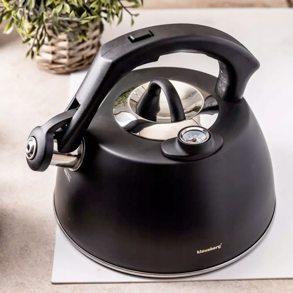 TRADITIONAL KETTLE WITH WHISTLE 3L WITH THERMOMETER BLACK INDUCTION GAS KB-7371 Manufacturer code 5902666613714