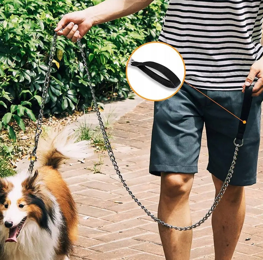 TRADITIONAL LEASH FOR A LARGE DOG, STRONG CHAIN, THICK, HEAVY CHAIN, 1.1 m Brand Reverse