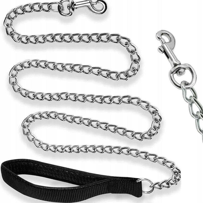 TRADITIONAL LEASH FOR A LARGE DOG, STRONG CHAIN, THICK, HEAVY CHAIN, 1.1 m