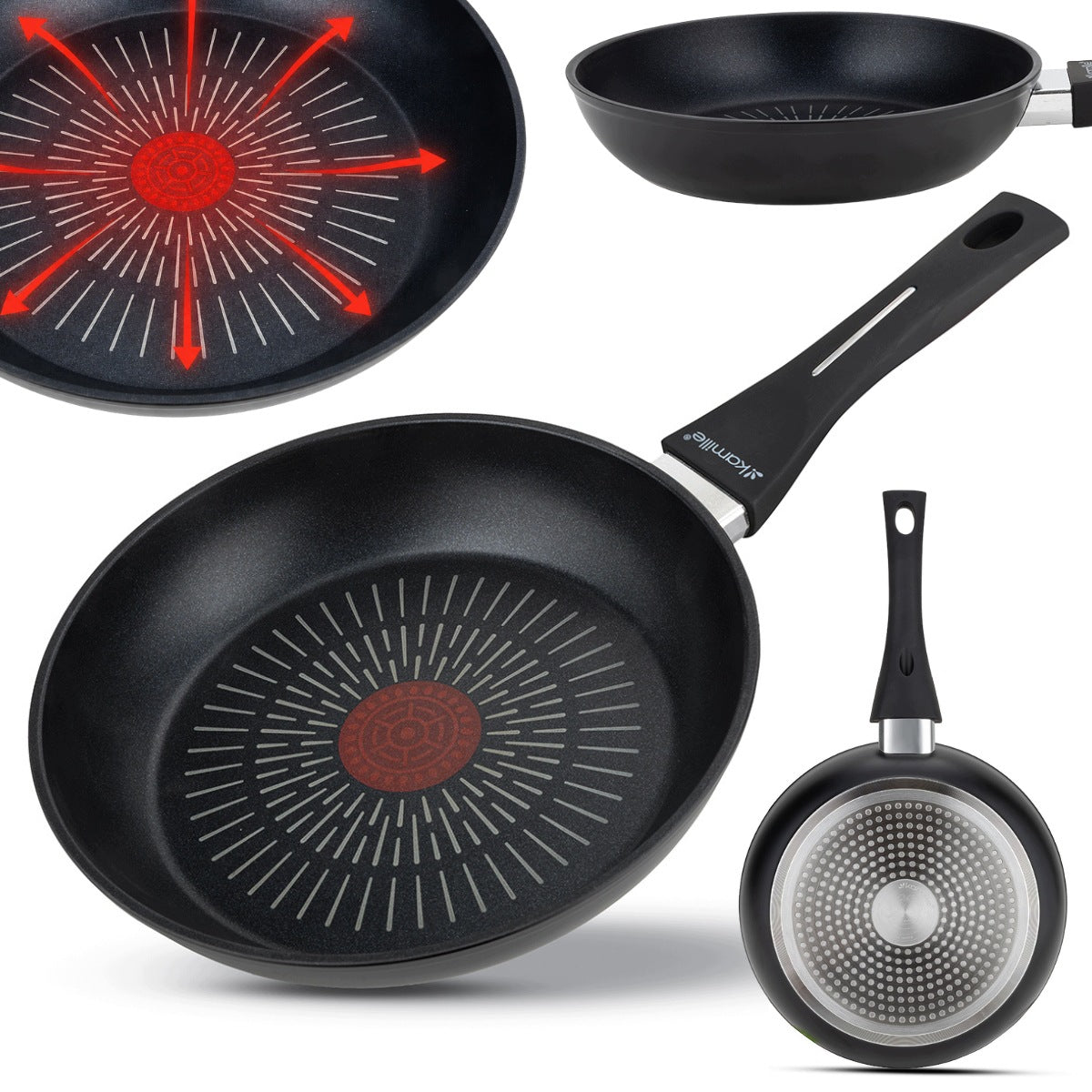 TRADITIONAL NON-STICK FRYING PAN SOLID 24 CM GAS INDUCTION KAMILLE