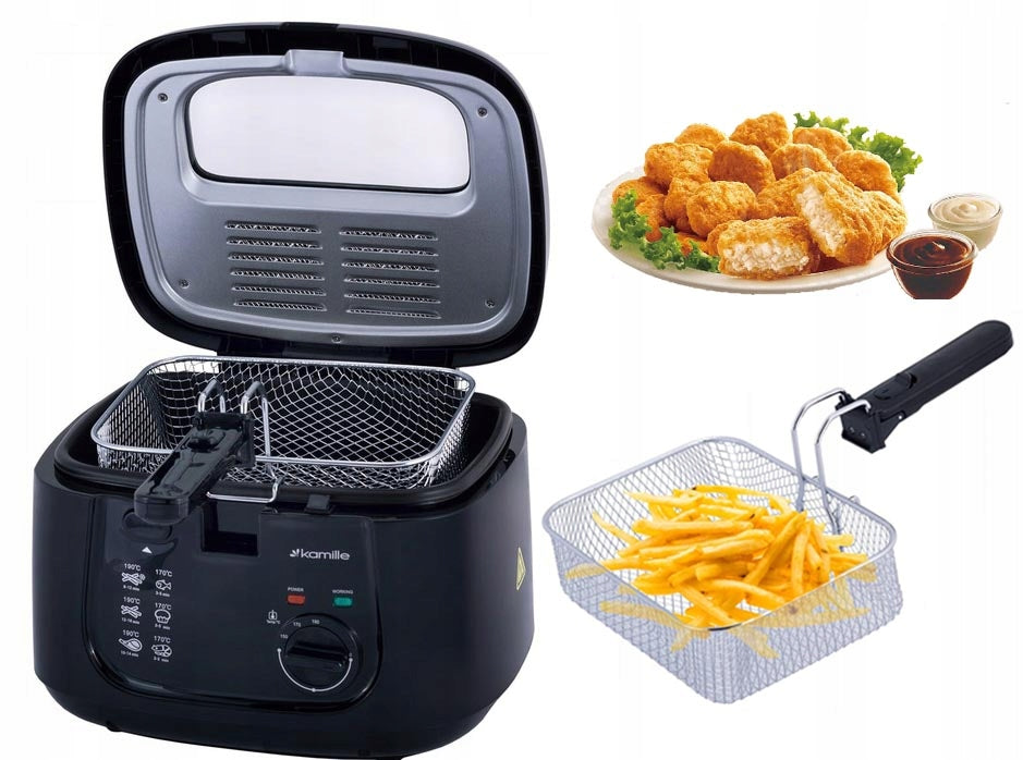 TRADITIONAL OIL AIRFRYER BLACK COMPACT POWERFUL 1800W 2.5L