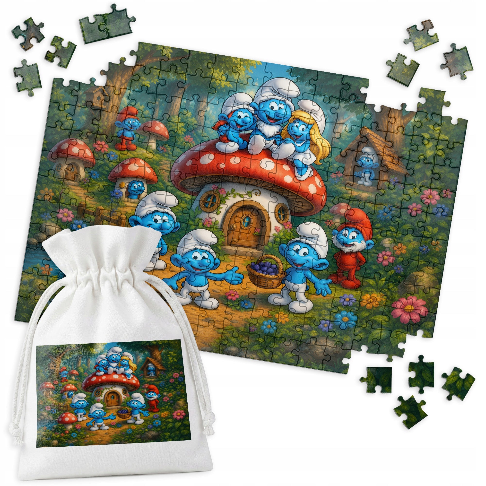 TRADITIONAL PUZZLE - FOREST PAPA SMURF GARGAMEL KLAKIER - 192 el