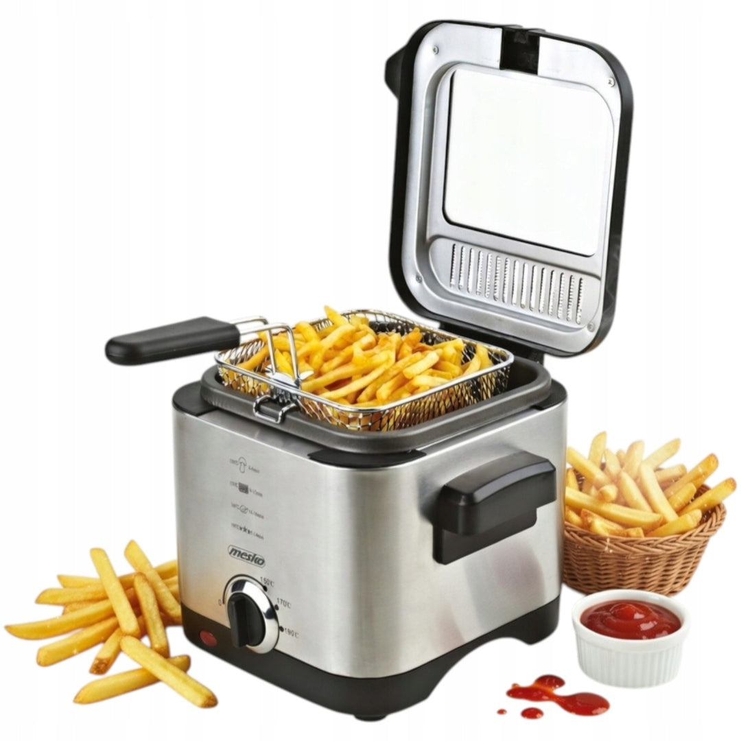 TRADITIONAL SMALL FRYER OIL FRYER 1.5L 900W SILVER