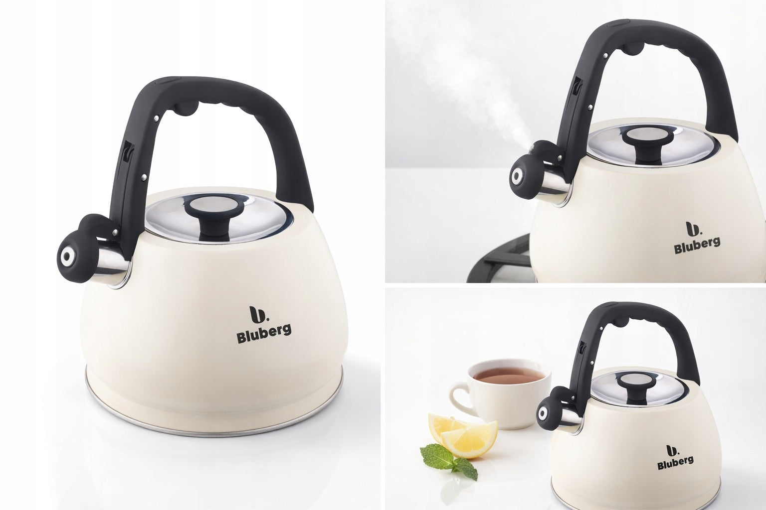 TRADITIONAL STEEL KETTLE BLUBERG 3 l BEIGE NEW MODEL Brand BLUBERG