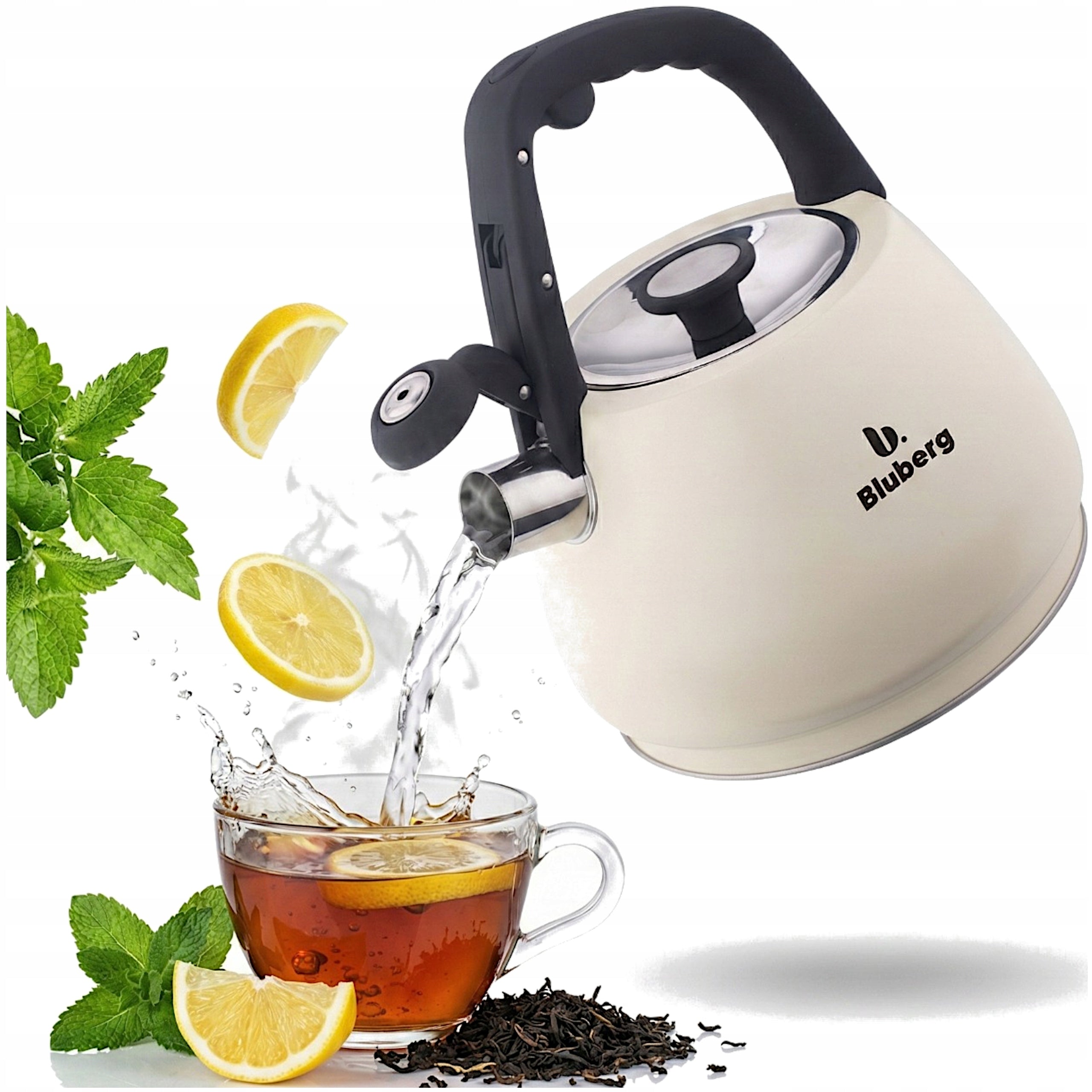 TRADITIONAL STEEL KETTLE BLUBERG 3 l BEIGE NEW MODEL