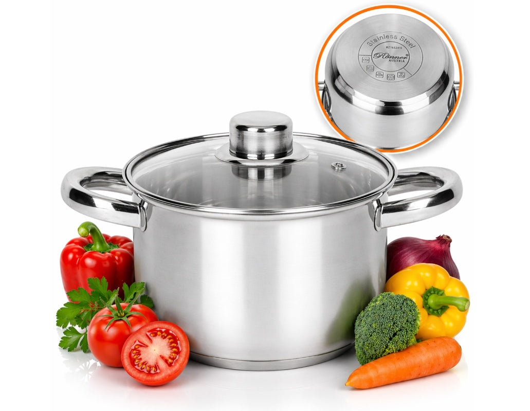 TRADITIONAL STEEL POT 16cm with LID GAS 1,8L Ronner AUSTRIA