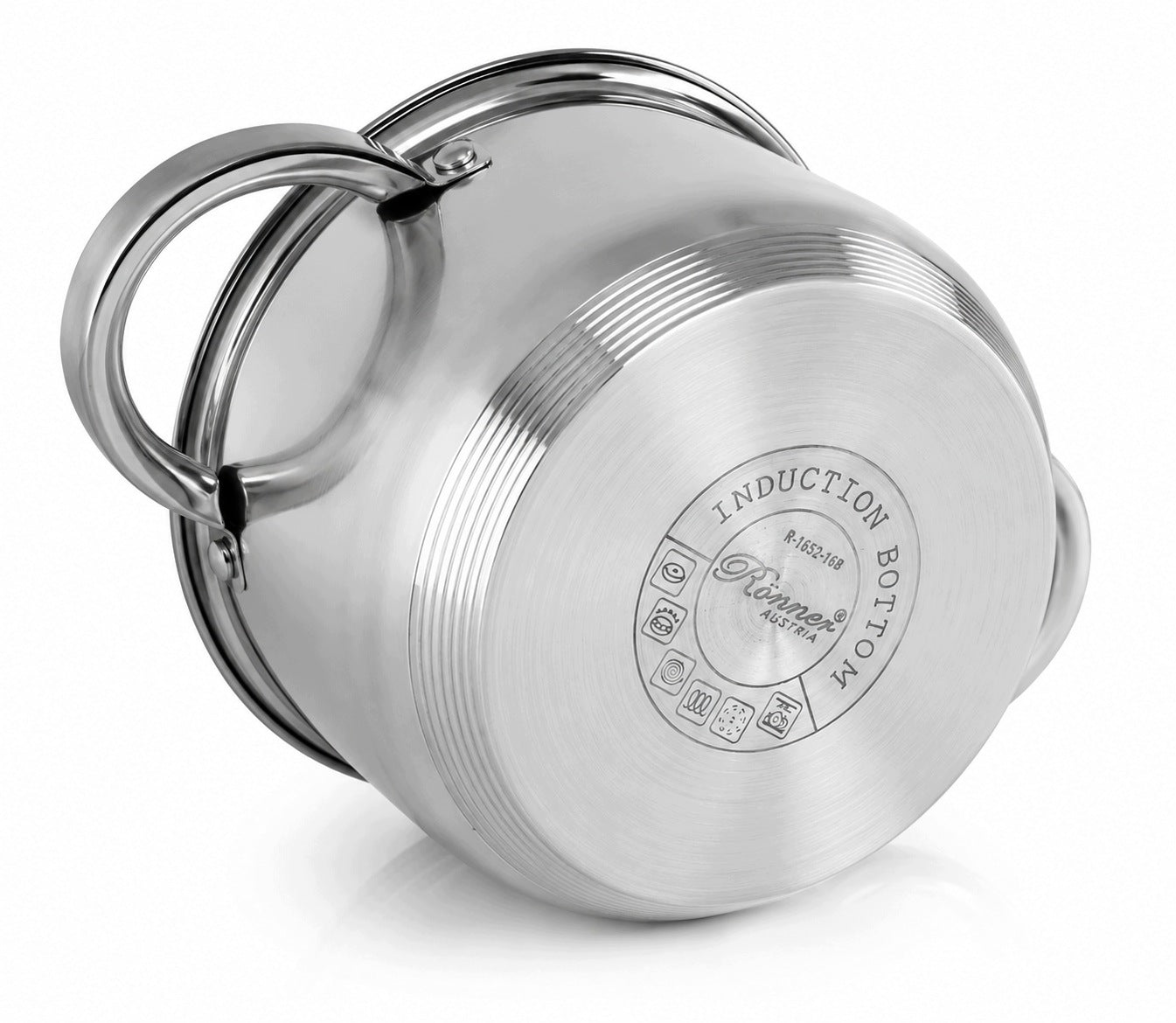 TRADITIONAL STEEL POT 24cm with GAS LID 6,5L Ronner AUSTRIA Brand Rossner