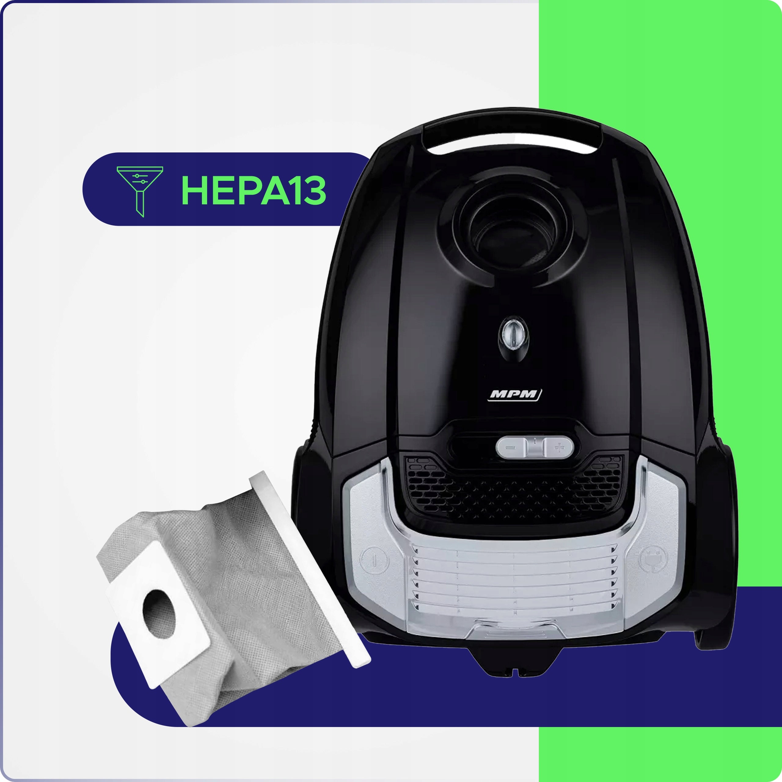 TRADITIONAL VACUUM CLEANER MPM MOD-54 BAG STRONG 850W HEPA13 INDUSTRIAL Packaging status original