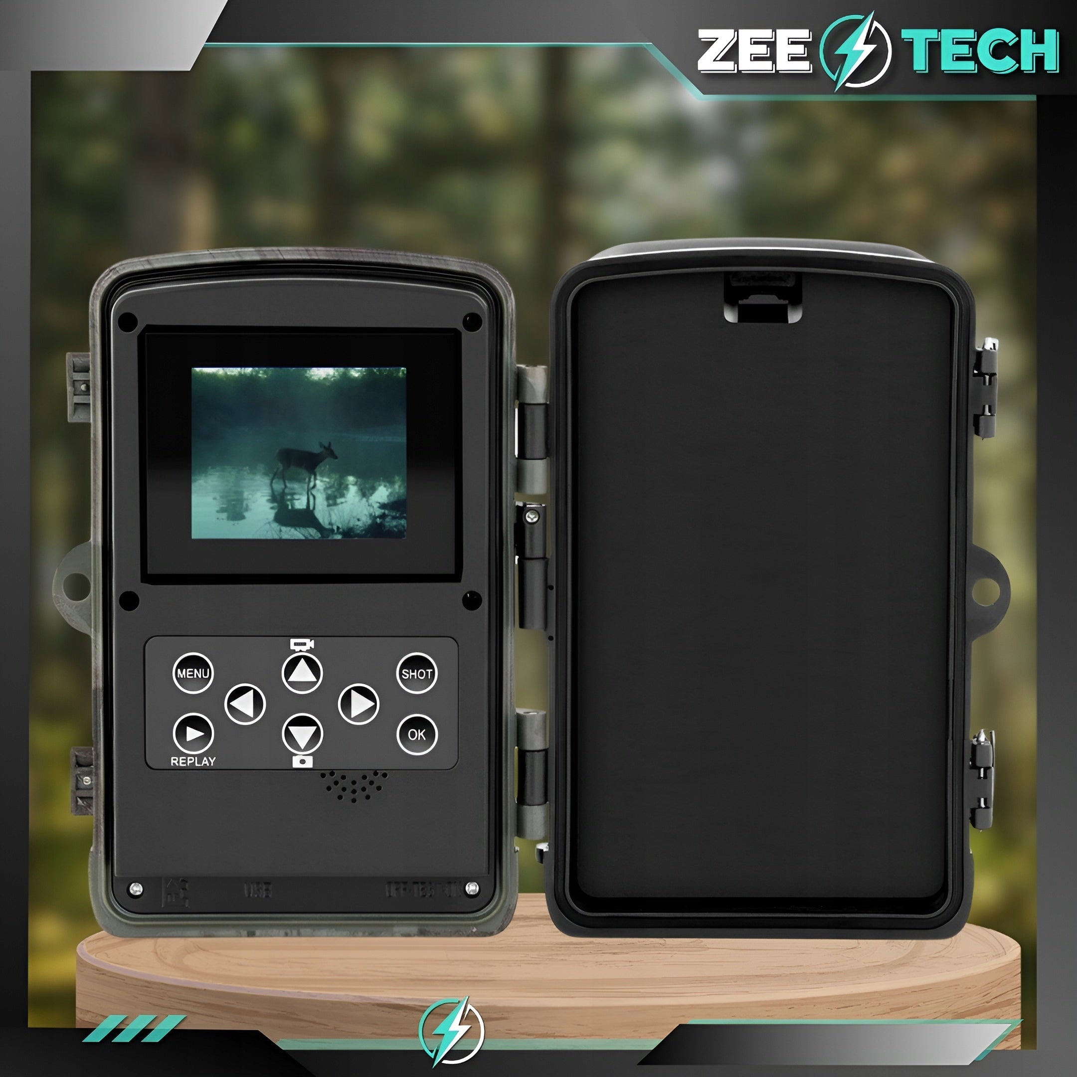 TRAIL CAMERA FOREST HUNTING CAMERA IR PL MENU IP65 CARD 32GB + BATTERIES Manufacturer code Fotopułapka kamera myśliwska karta baterie