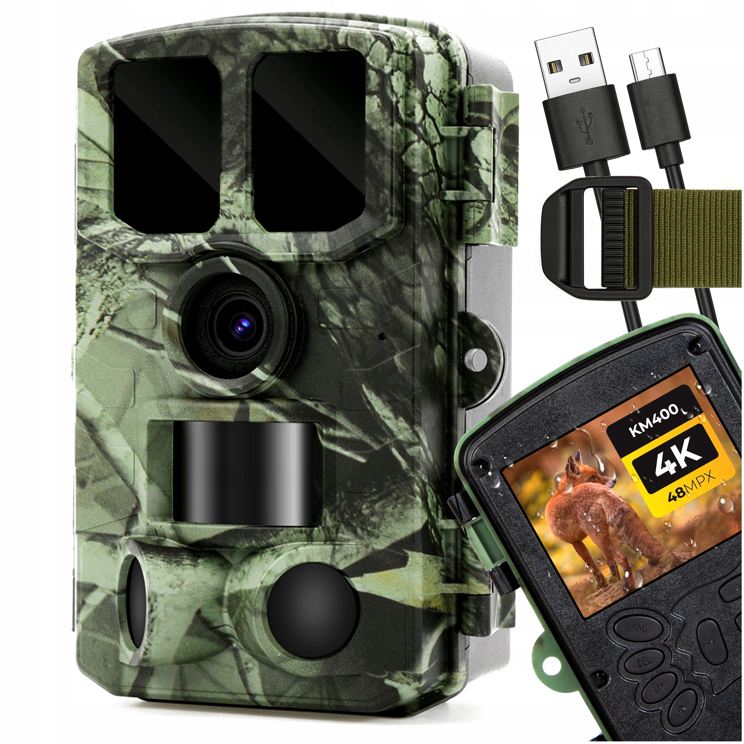 TRAIL CAMERA FOREST HUNTING CAMERA WATERPROOF 4K 48MPX 850 NM POLISH MENU