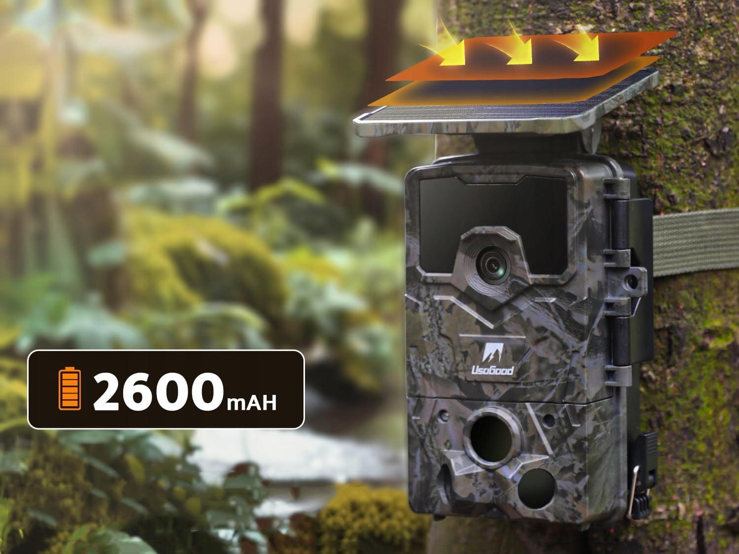 TRAIL CAMERA SOLAR CAMERA 4K 48MP 2600mAh FOREST HUNTING NIGHT MODE + 32GB Packaging status original