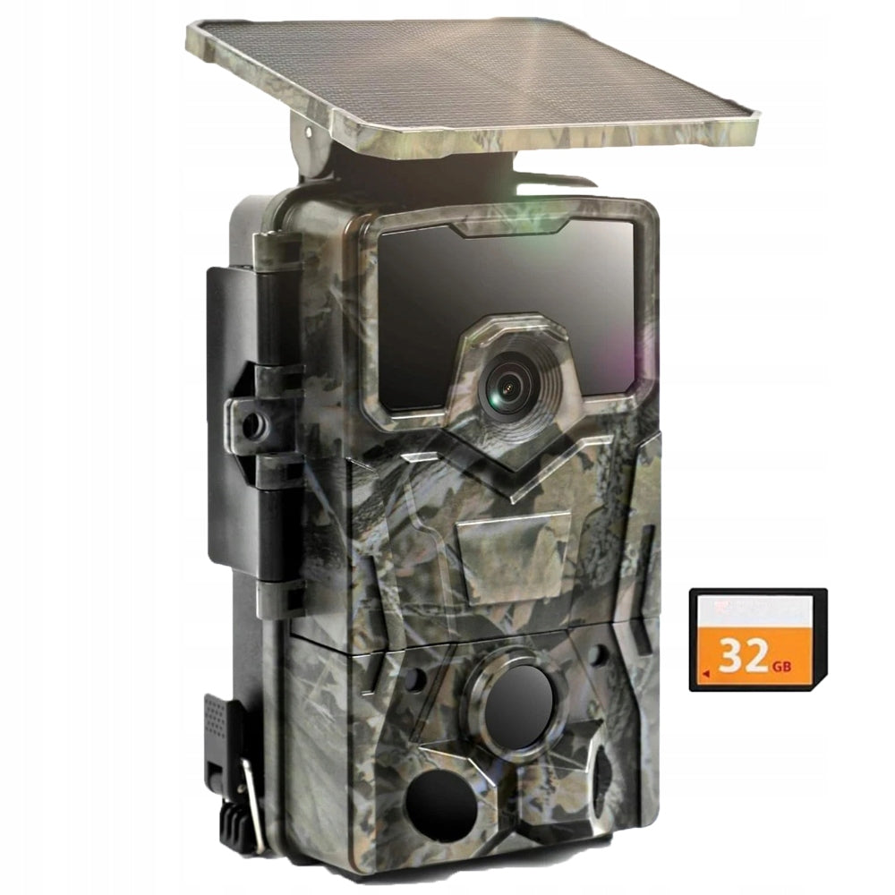 TRAIL CAMERA SOLAR CAMERA 4K 48MP 2600mAh FOREST HUNTING NIGHT MODE + 32GB