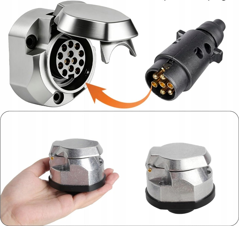 TRAILER SOCKET 7 POLE METAL WATERPROOF METAL ADAPTER Manufacturer's catalog number Bez marki