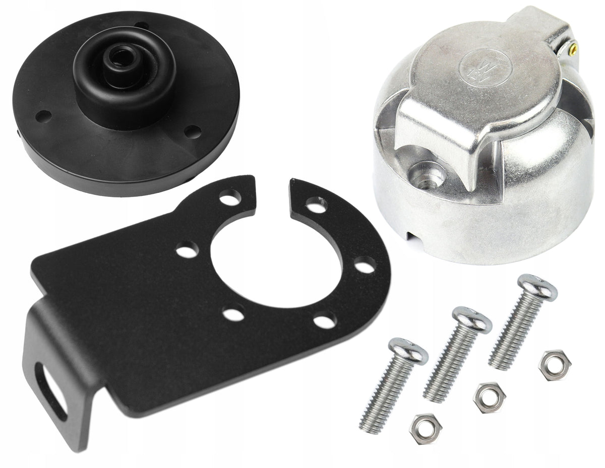 TRAILER SOCKET ALU +SEAL +MOUNTING +SCREWS