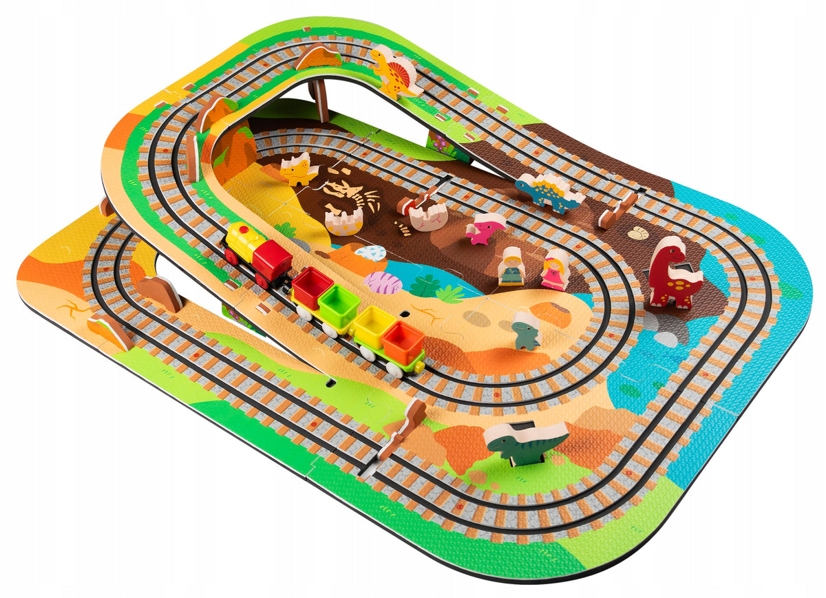 TRAIN BATTERY RAILWAY WITH MAT EDUCATIONAL MAT 120x120 CITY TRACKS STREETS