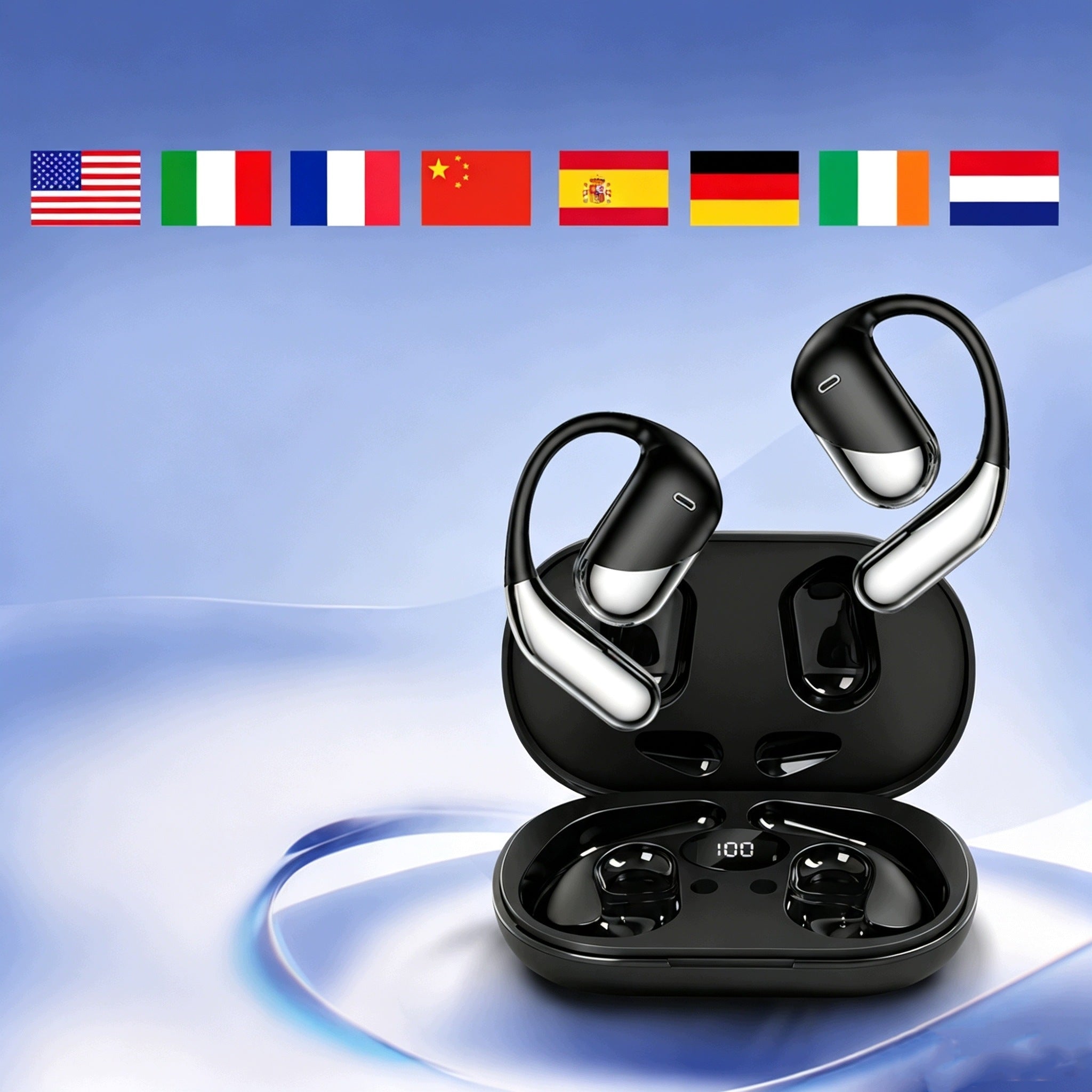 TRANSLATION HEADPHONES AI WIRELESS BLUETOOTH WITH SCREEN Model 4069347598744