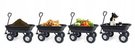 TRANSPORT GARDEN TROLLEY 4-WHEEL 200kg 75l. Capacity 75 l