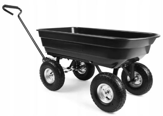 TRANSPORT GARDEN TROLLEY 4-WHEEL 200kg 75l. Manufacturer code Duży wózek transportowy przyczepka taczki
