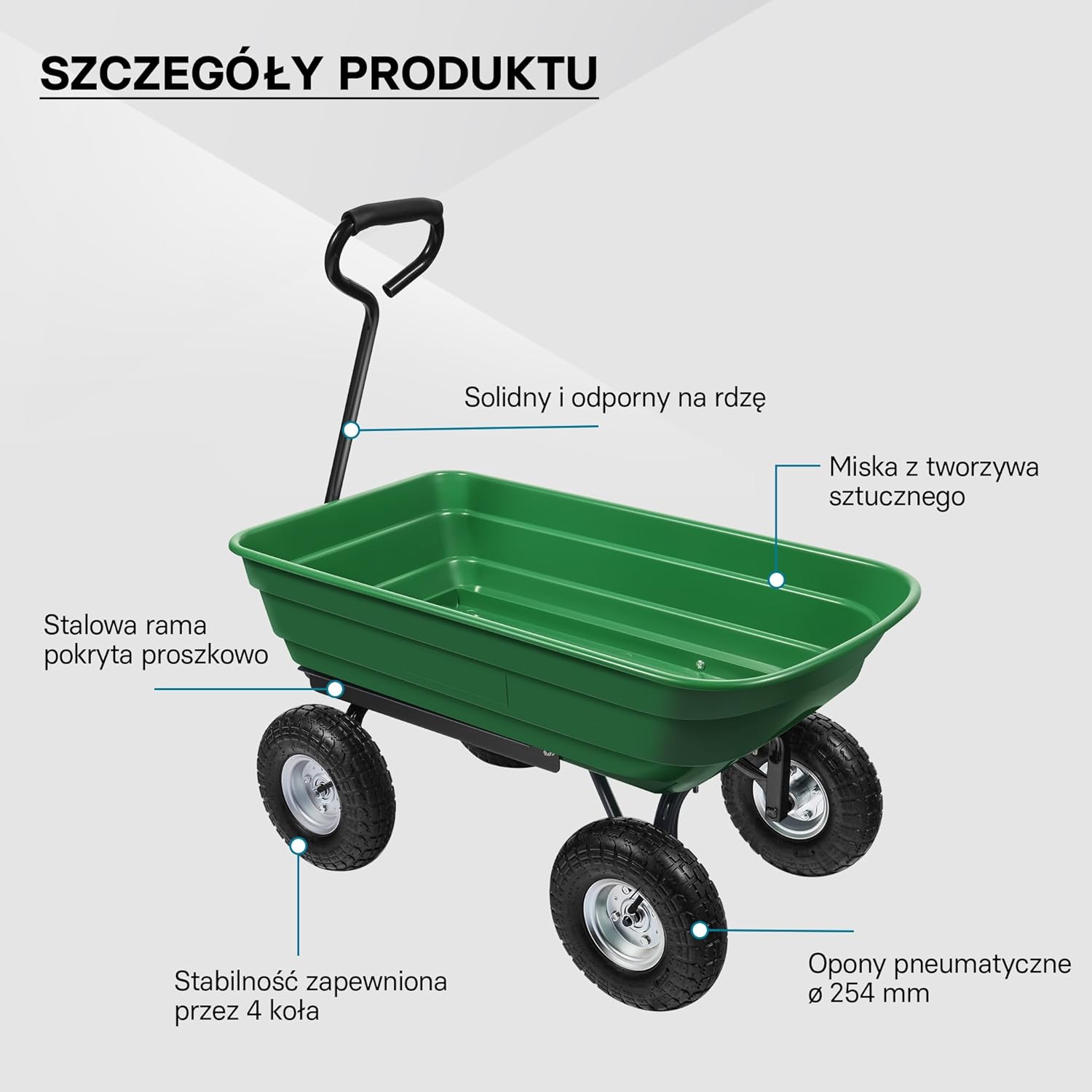 TRANSPORT GARDEN TROLLEY 90L 150KG TIPPER WHEELBARROW PUMPED WHEELS STRONG Brand no brand