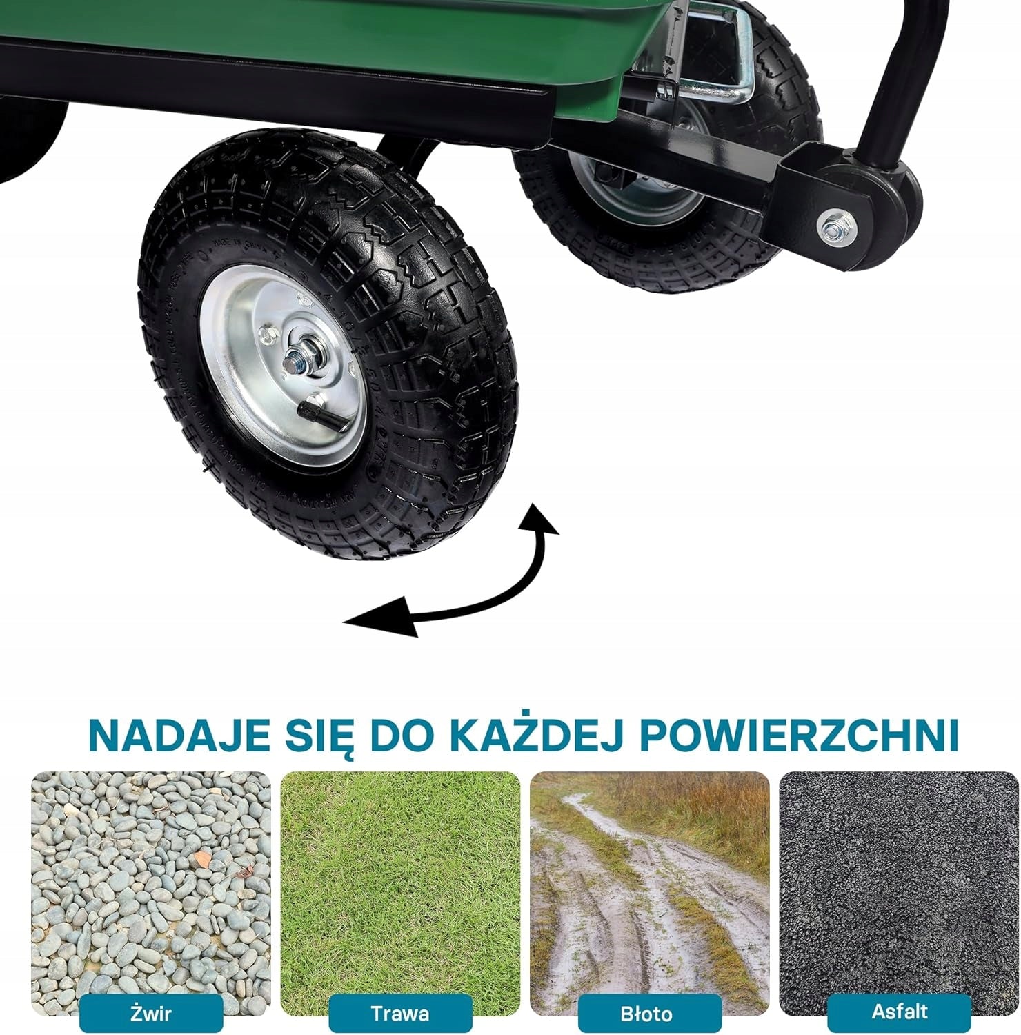TRANSPORT GARDEN TROLLEY 90L 150KG TIPPER WHEELBARROW PUMPED WHEELS STRONG Capacity 90 l