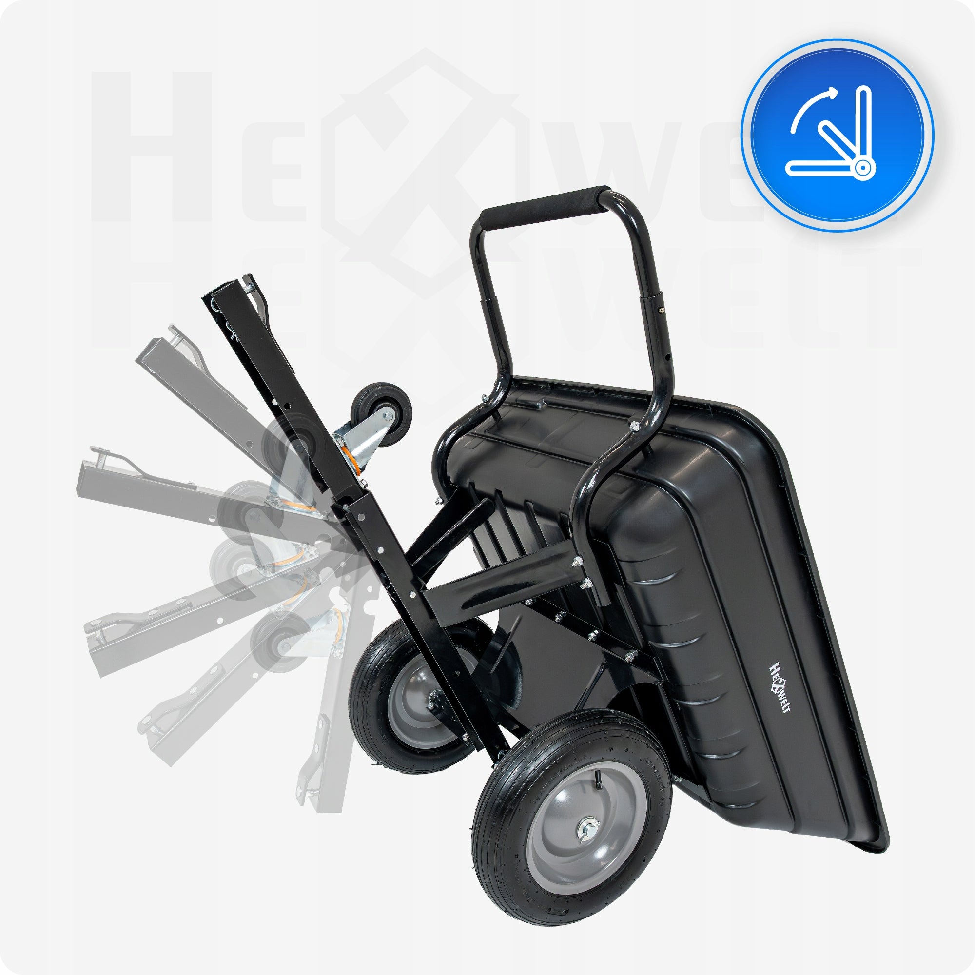 TRANSPORT TRAILER FOR QUAD TRACTOR 200KG GARDEN WHEELBARROW CRADLE ABS Capacity 230 l