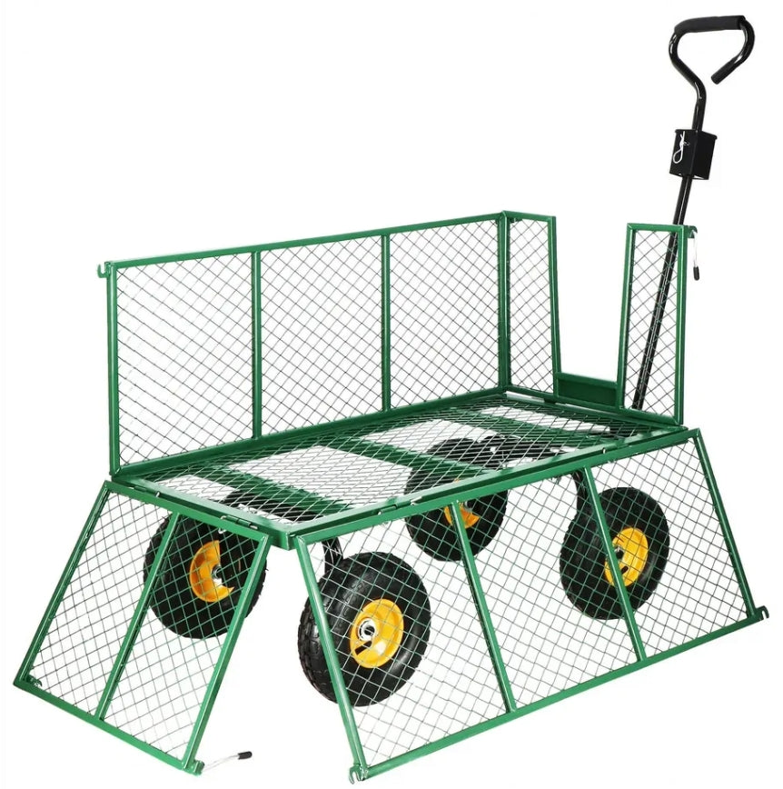 TRANSPORT TROLLEY Folding Garden Tourist OFF-ROAD WHEELS UP TO 550KG Capacity 250 l