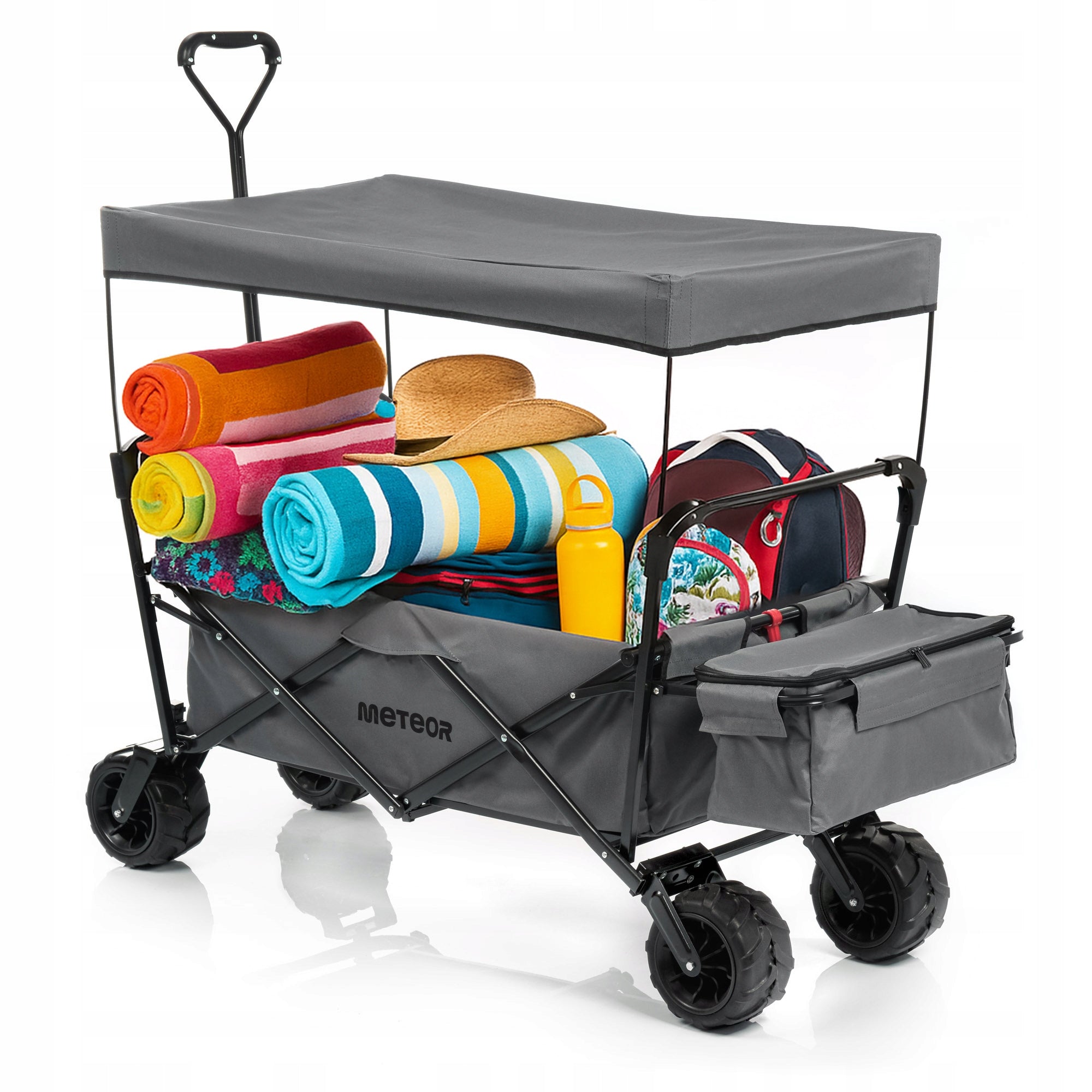 TRANSPORT TROLLEY WITH VISOR FOLDING XXL METEOR with cover large wheels