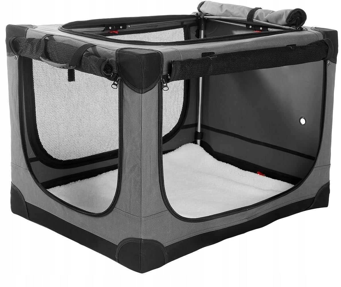 TRANSPORTER DOG CAGE TRAVEL MATERIAL FOLDING STRONG L 76x54x54