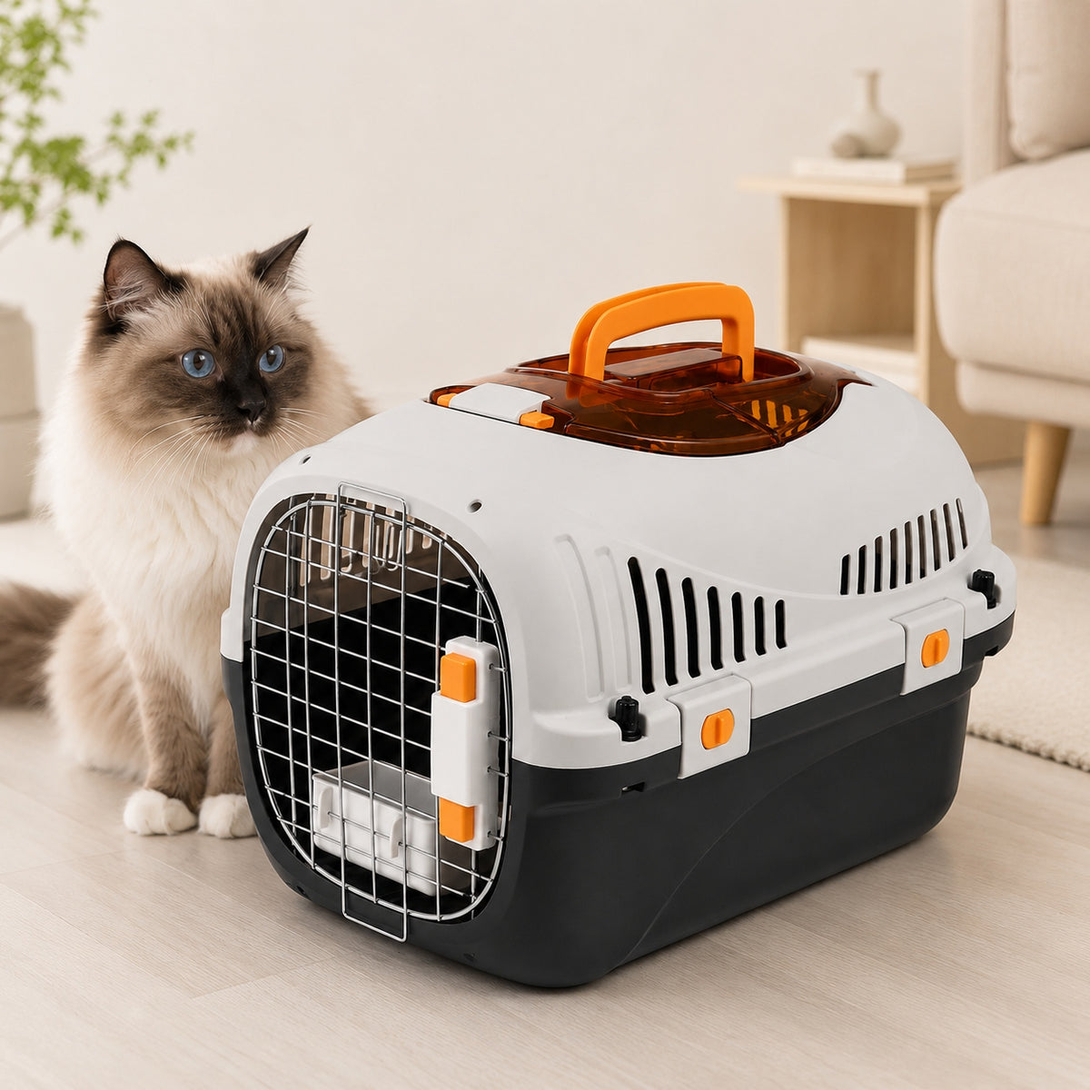 TRANSPORTER FOR DOG, CAT, RABBIT - LARGE AND STURDY, EASY OPENING AT THE TOP Packaging status original