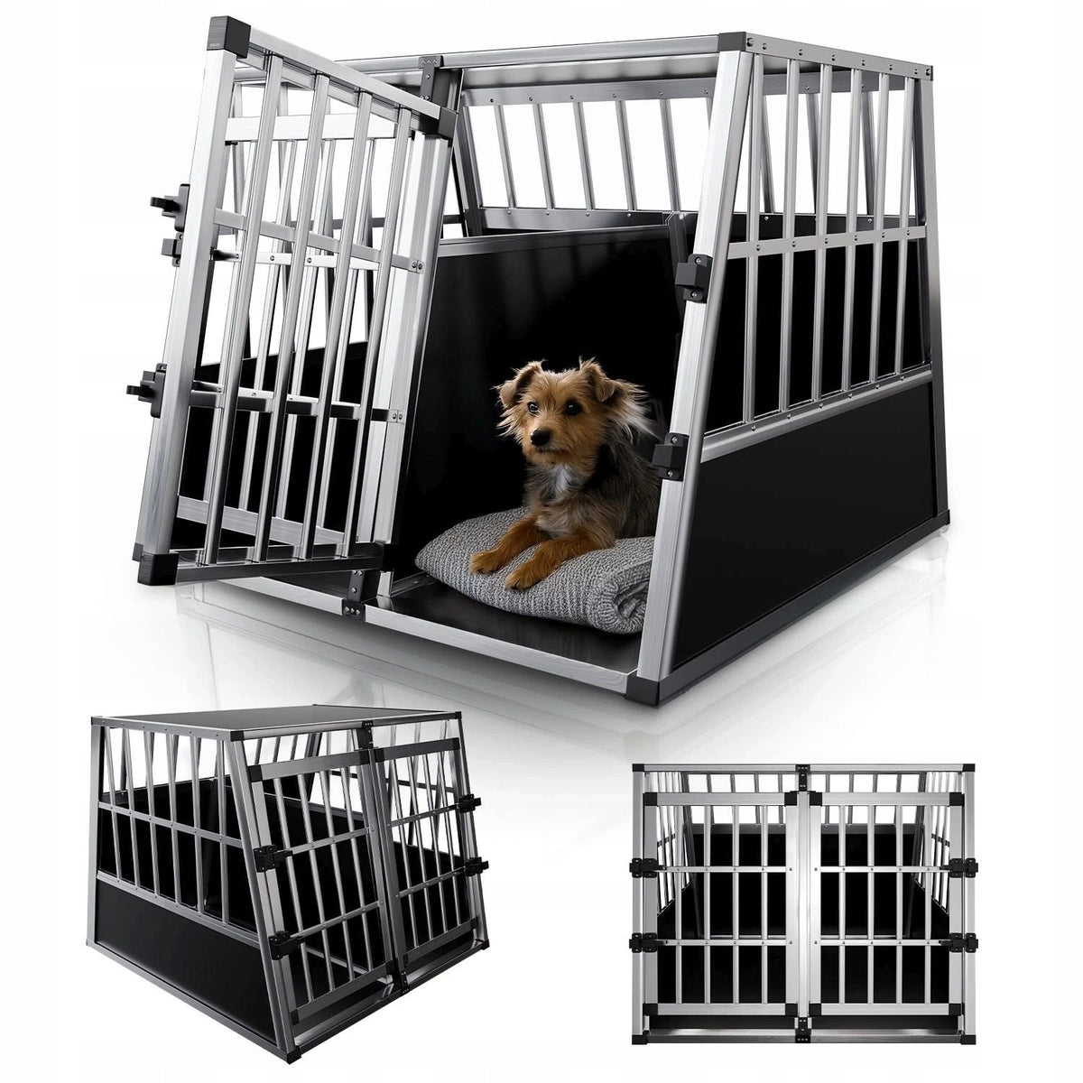 TRANSPORTER FOR LARGE ANIMAL DOG ALU TRAVEL CAGE FOR CAR XL