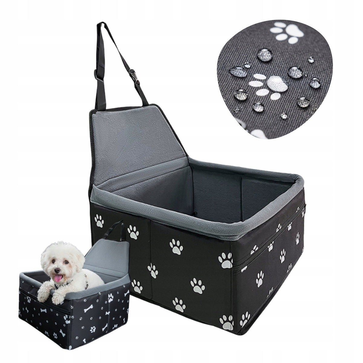 TRANSPORTER PREMIUM CAR SEAT FOR CAT DOG TRAVEL TO CAR BELTS