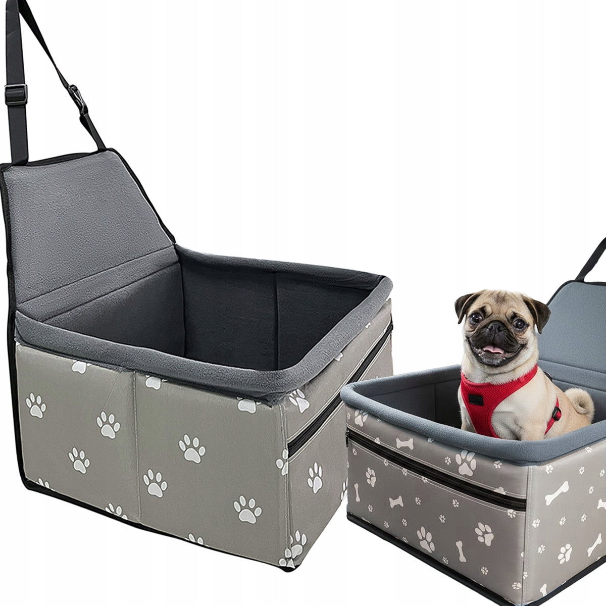 TRANSPORTER PREMIUM CAR SEAT FOR CAT DOG TRAVEL TO CAR BELTS
