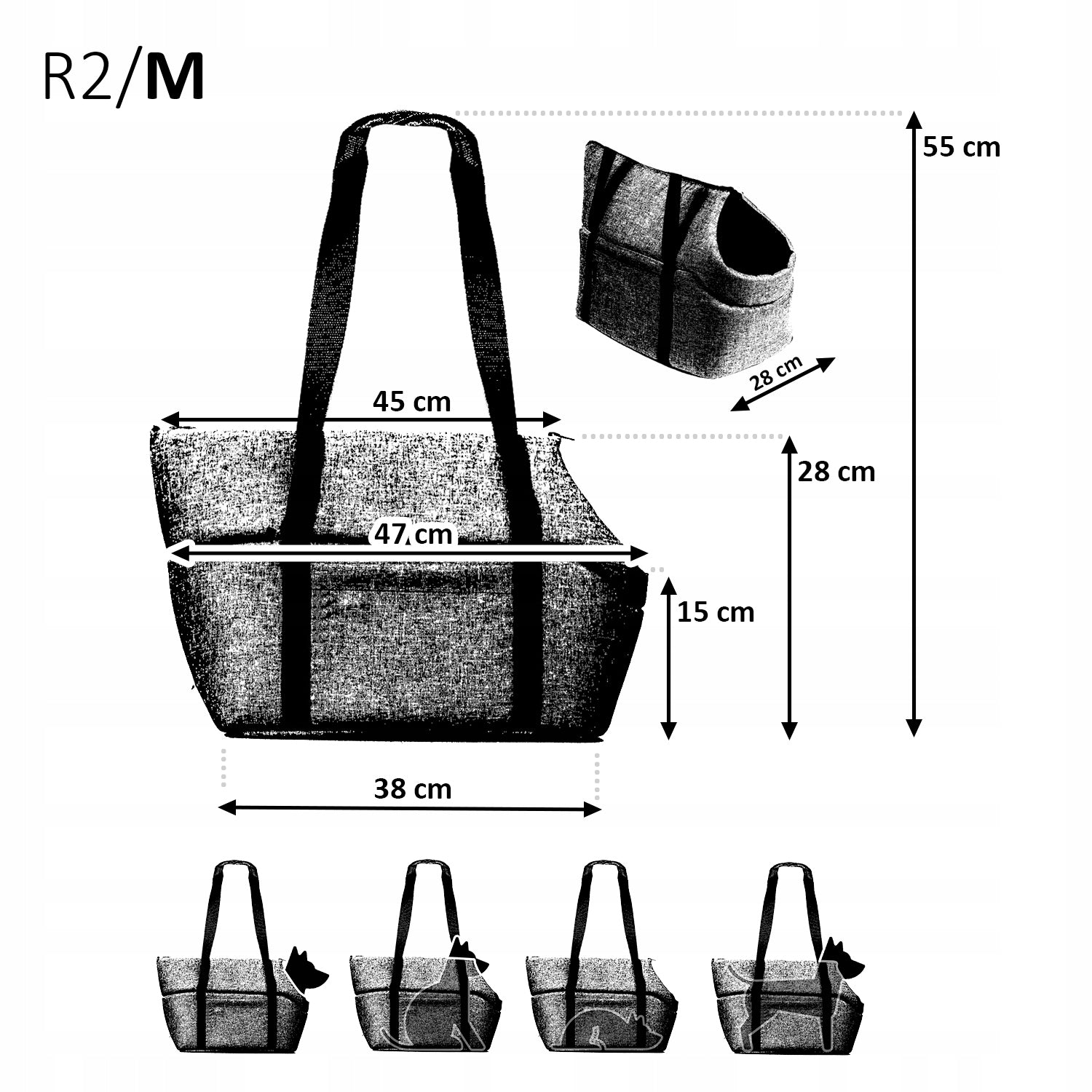 TRANSPORTER Travel bag for Dog Cat Carrier M Brand Boutique ZOO