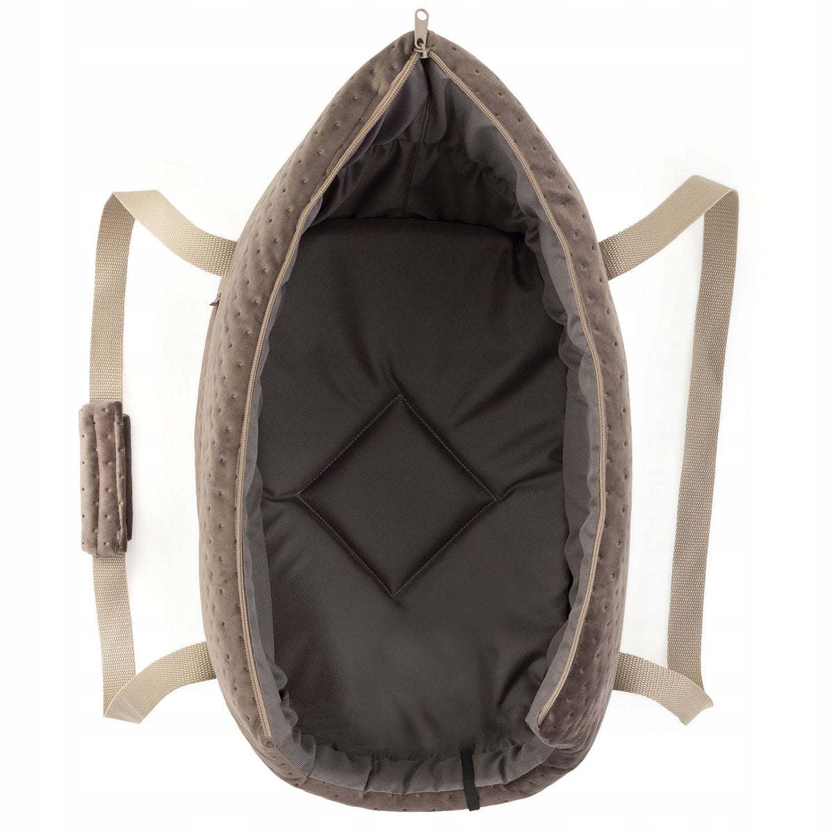 TRANSPORTER Travel bag for Dog Cat Carrier M Manufacturer code BTQZ-NOSIDELKO-BRAZOWY-VELVET-002