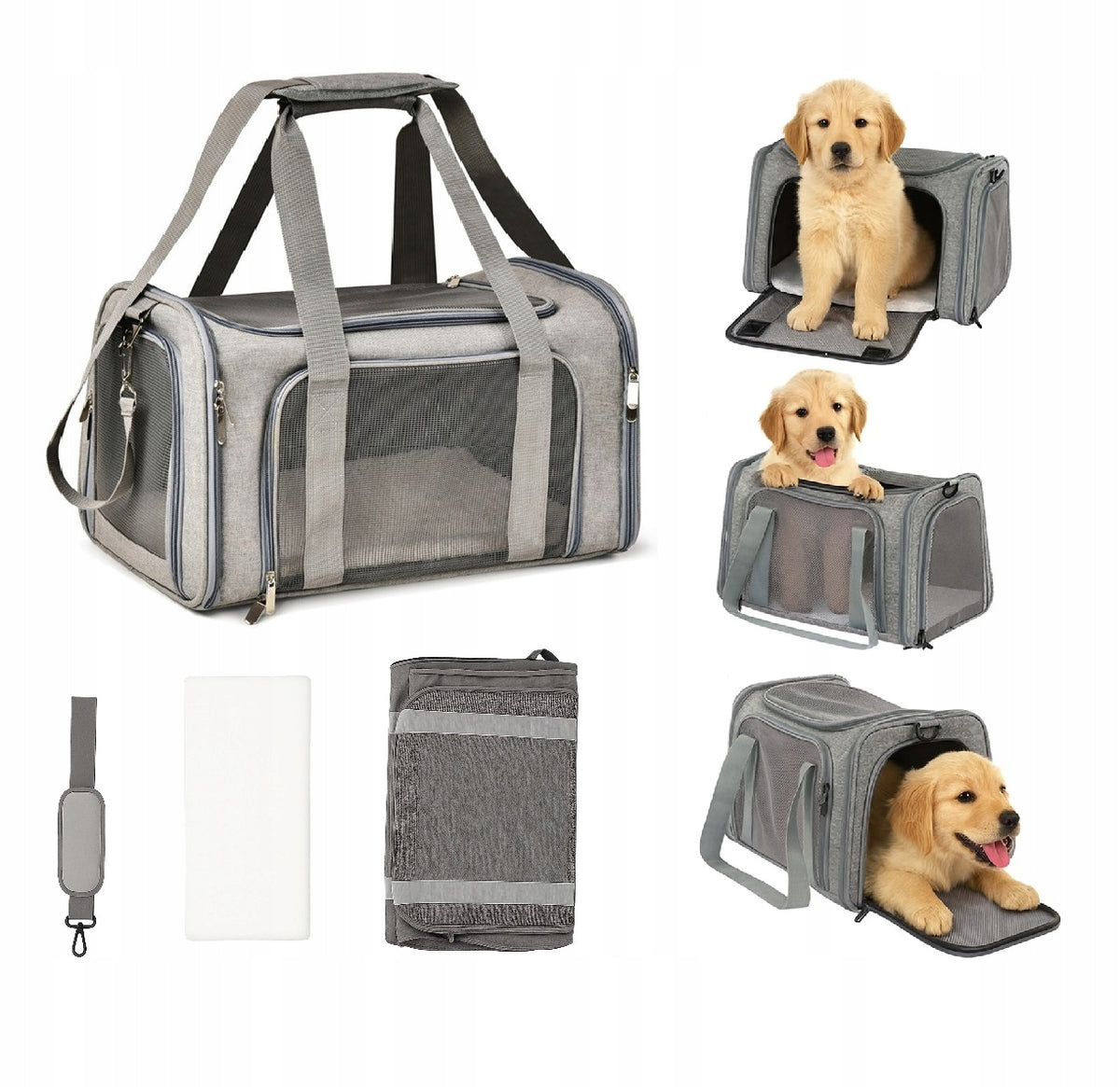 TRANSPORTER for cat dog bag with shoulder strap 50x35x35 L (I218)