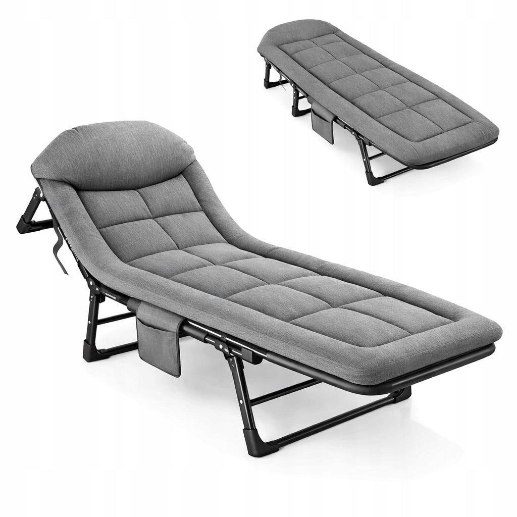 TRAVEL BED FOLDING GARDEN COUCH SUN LOUNGER LIGHT PORTABLE FIELD