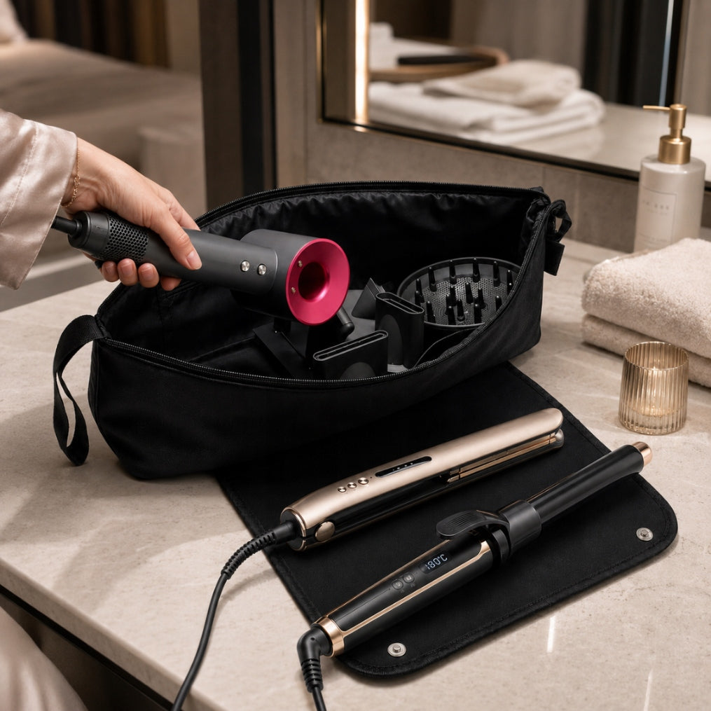 TRAVEL CASE FOR HAIRDRYER CURLING IRON STRAIGHTENER ACCESSORIES DYSON CASE WELLHAUS Manufacturer code Etui podróżne na lokówkę Wellhaus